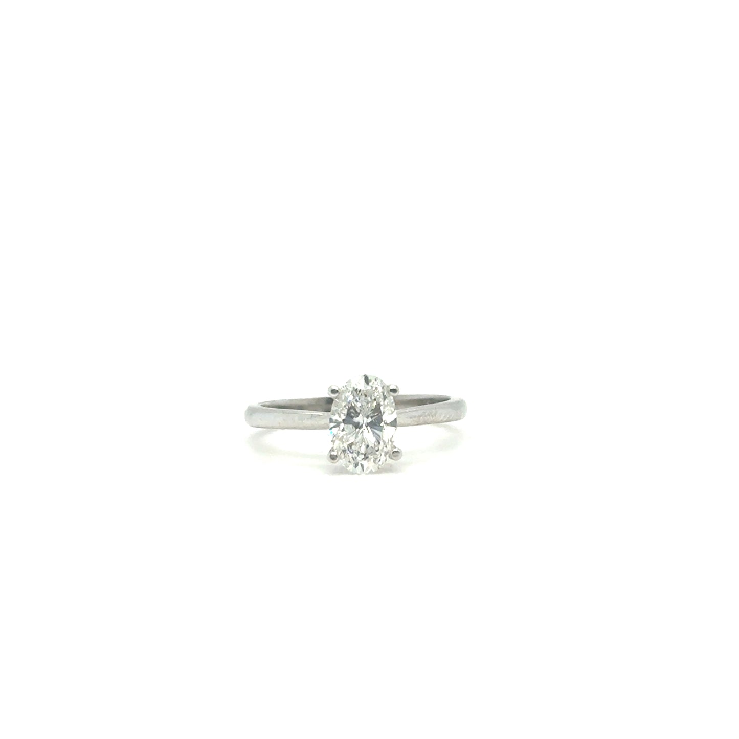 1.23ct Oval Cut Diamond Ring set in 14kt White Gold - GIA Certification Included
