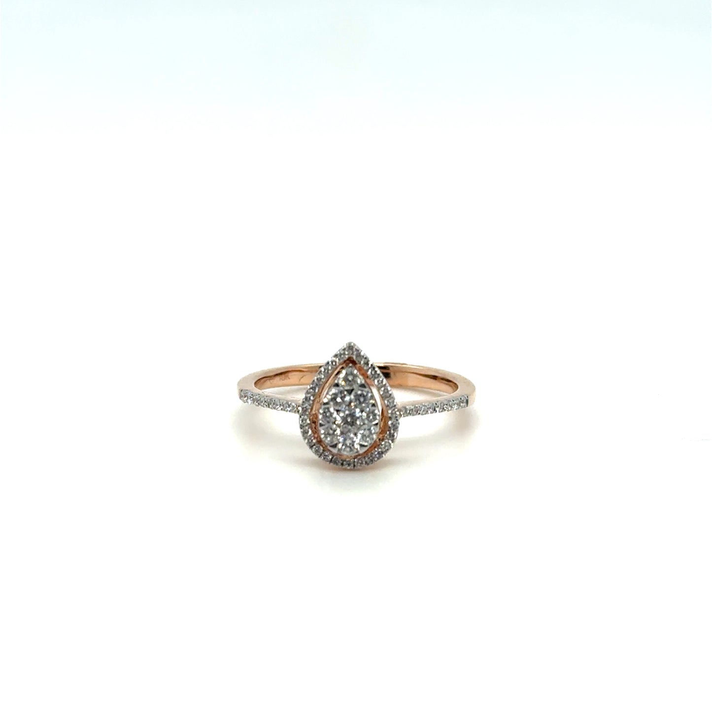 .50ctw Diamond Pear Cluster Ring set in Rose Gold
