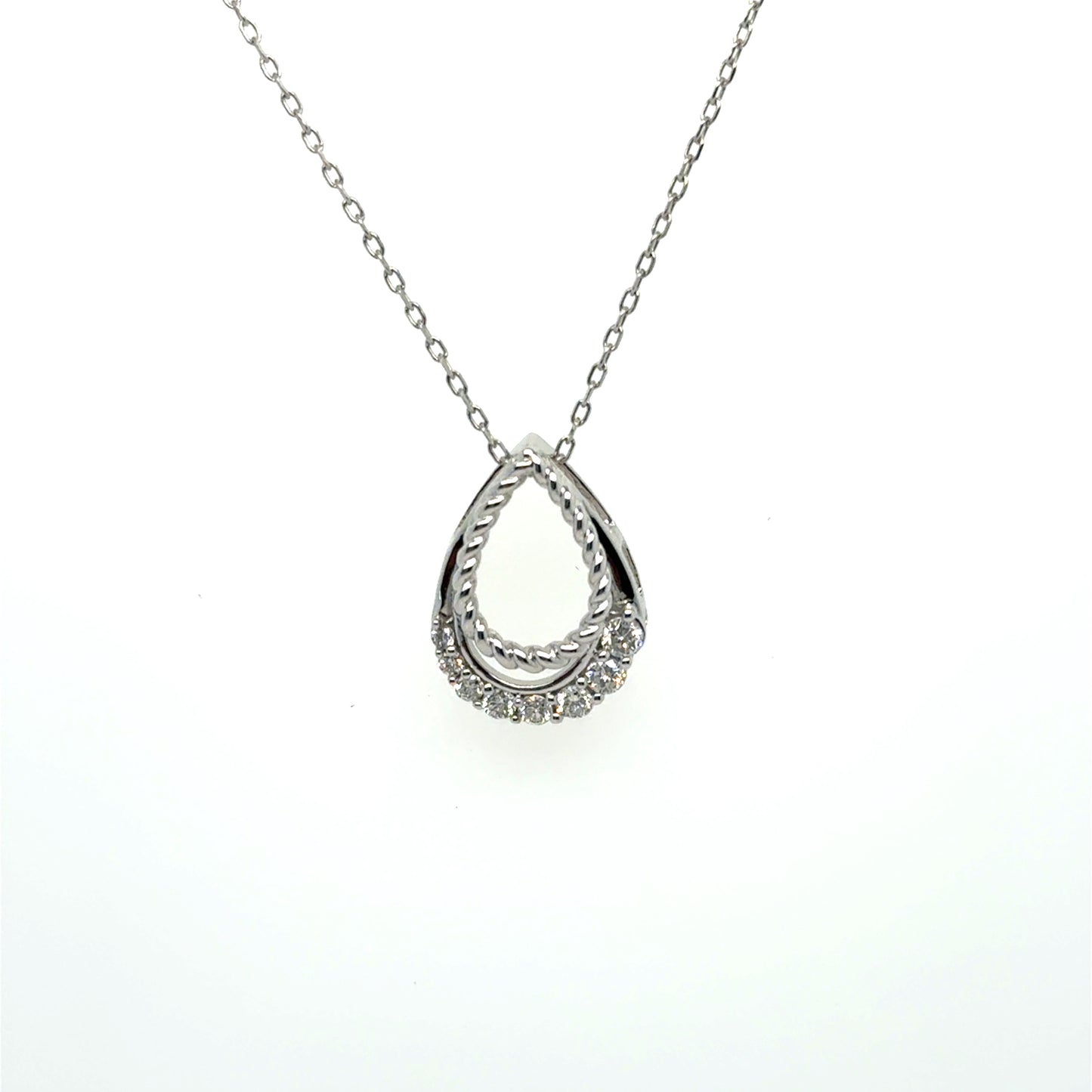 .20ct Diamond Teardrop Necklace in White Gold