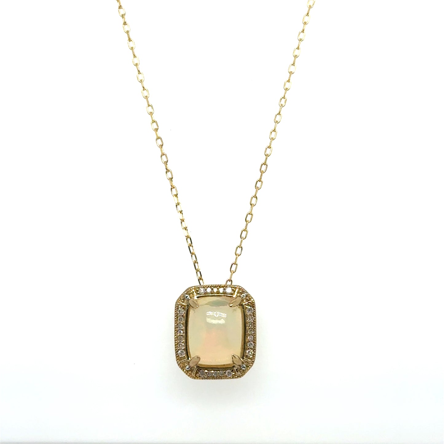 1.96ct. Opal Pendant with .10ctw Diamond Halo