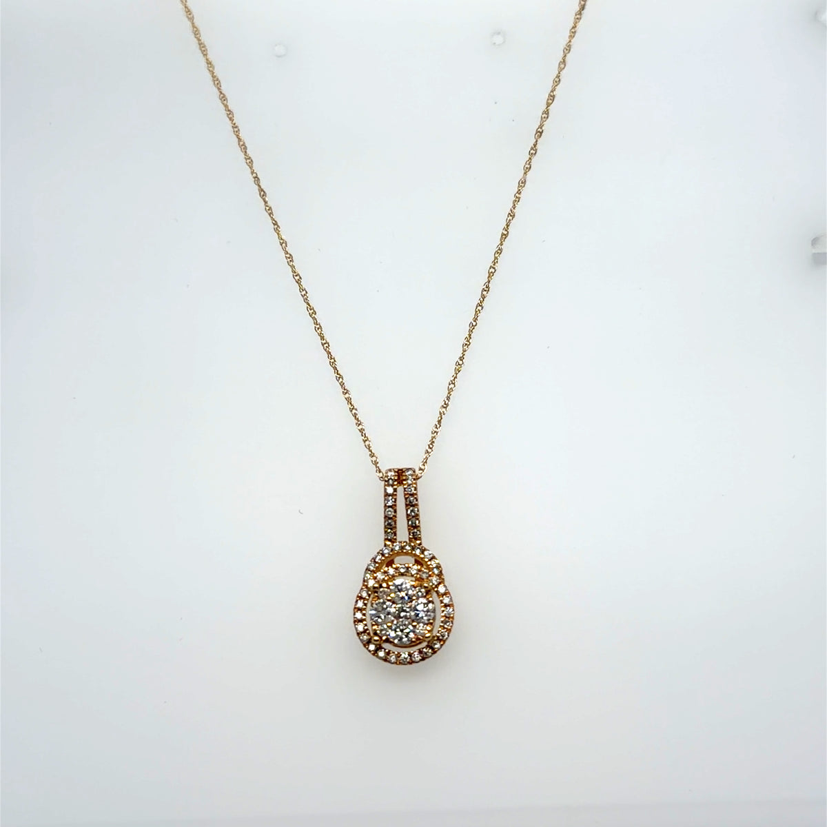 1/2 CTW Diamond Cluster Pendant in 10K Yellow Gold