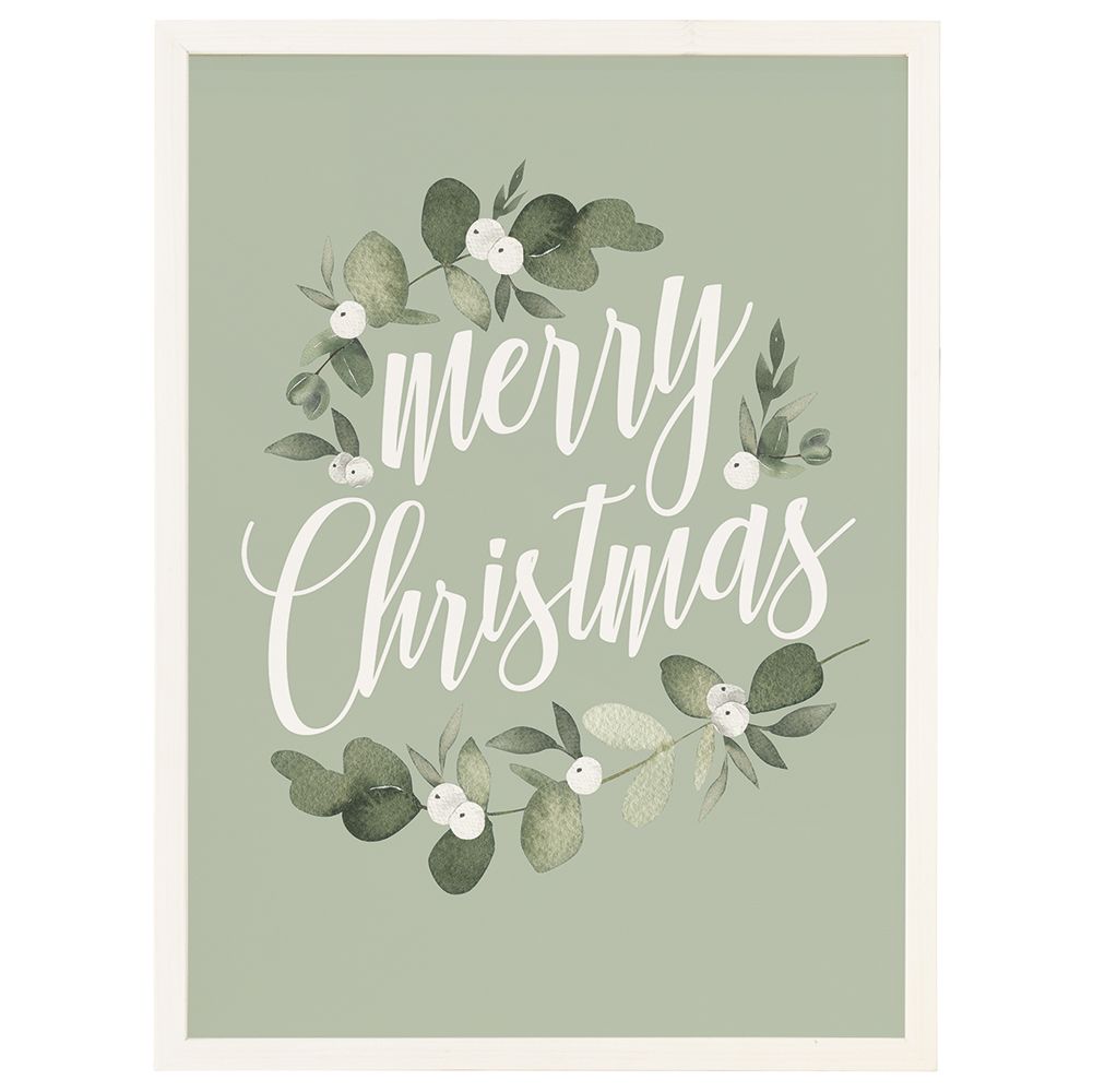 "Merry Christmas" Green Canvas 24"x18"