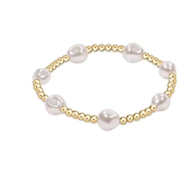 eNewton EXTENDS Admire gold 3mm bead bracelet - pearl