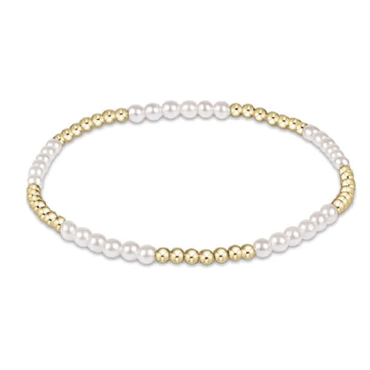 e Newton Cultured Pearl Blissful 3mm Gold Bracelet