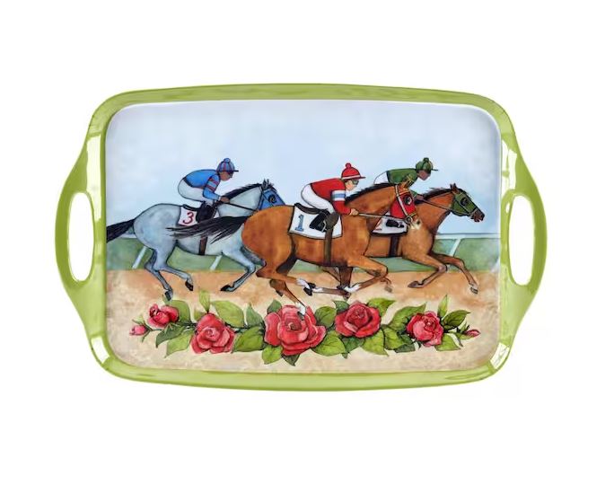 Day at the Races Melamine Rectangle Tray w/ Handle
