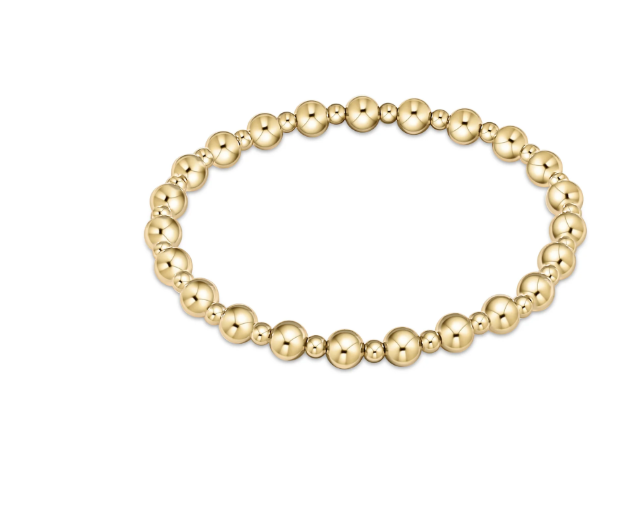 e. newton classic grateful pattern 5mm bead bracelet - gold