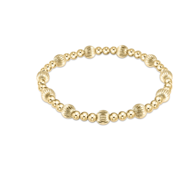 e. newton dignity sincerity pattern 6mm bead bracelet - gold