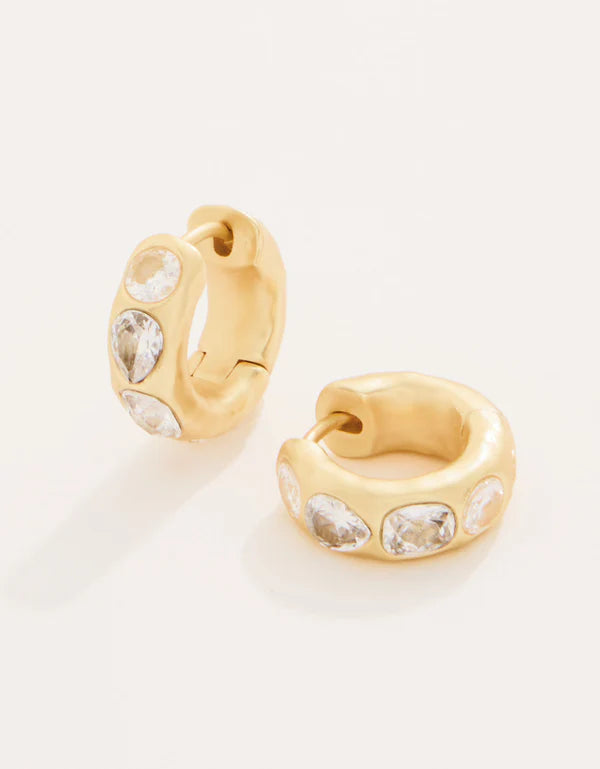 Spartina Manor Gem Hoop Earrings Crystal