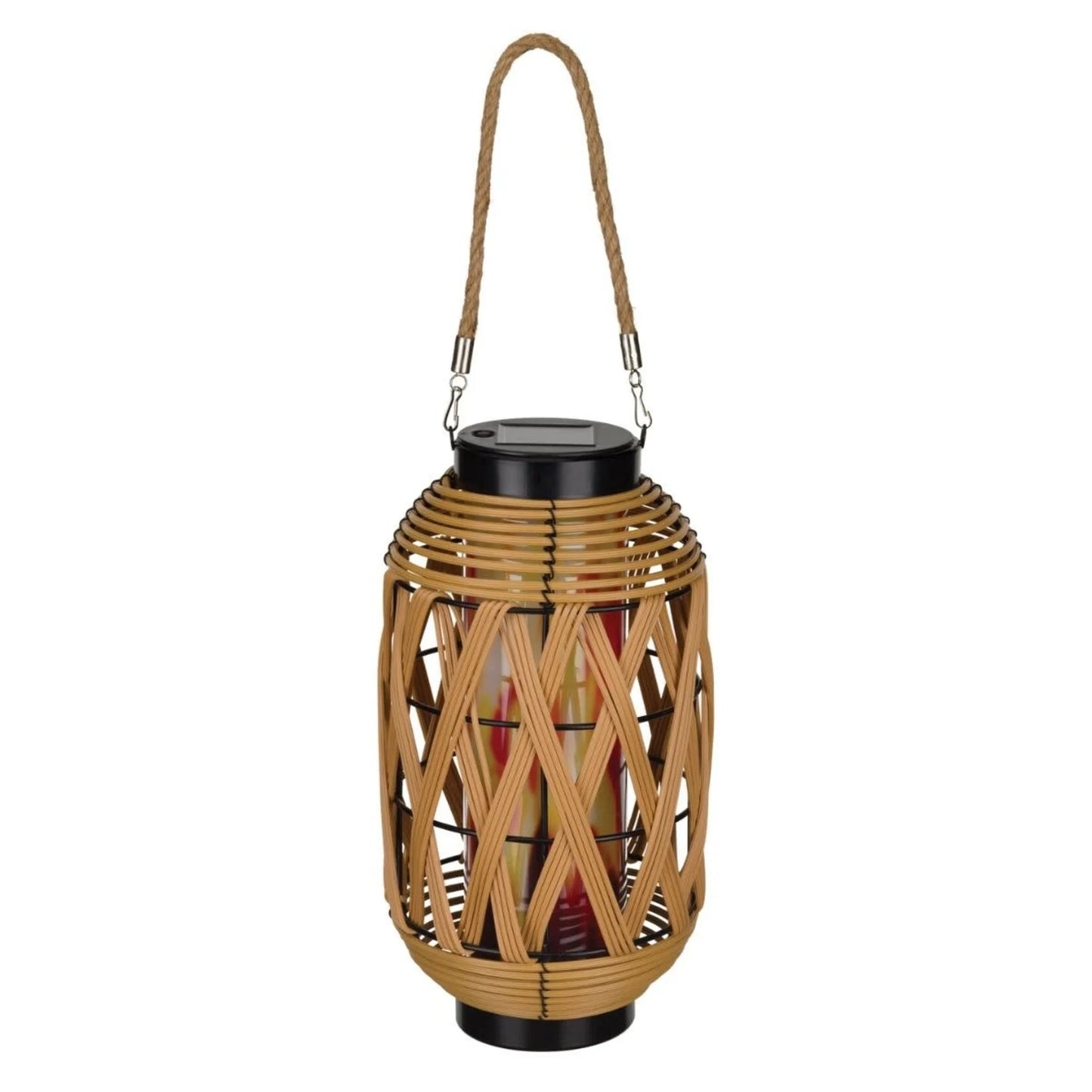 Tubular Wicker Solar Lantern