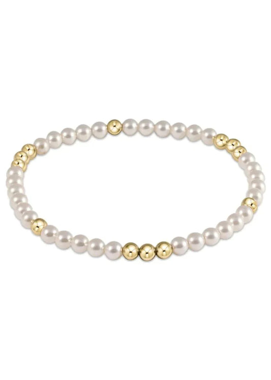 e Newton Worthy 3mm Pearl and Gold Bracelet