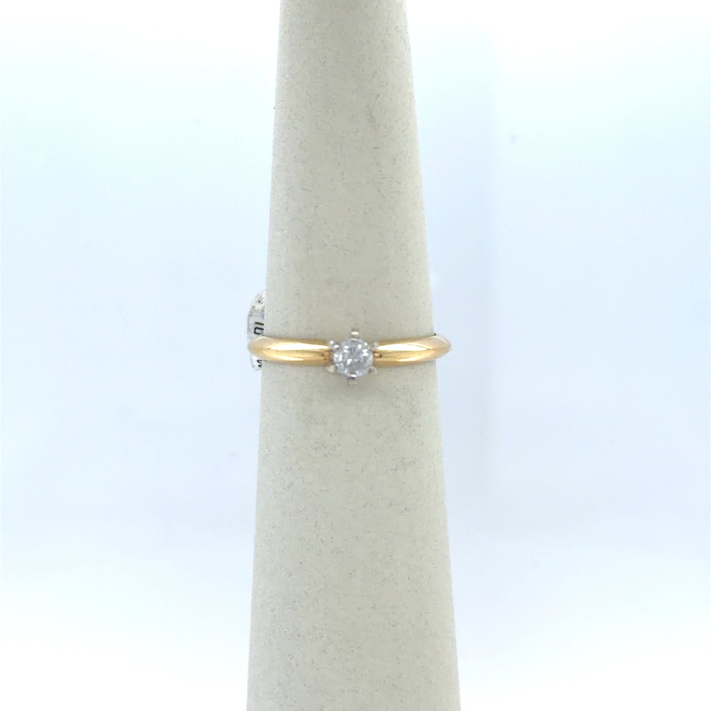 0.2 CT Round Diamond Solitaire Engagement Ring in 14K Yellow Gold
