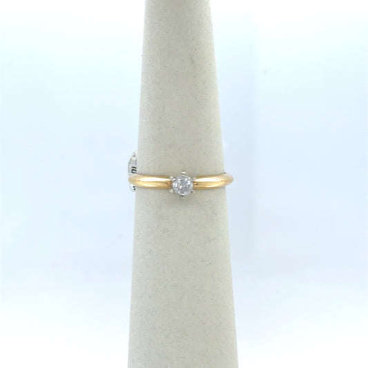 0.2 CT Round Diamond Solitaire Engagement Ring in 14K Yellow Gold