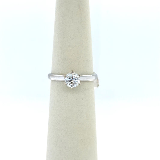 0.78 CT Round Diamond Solitaire Engagement Ring in 14K White Gold