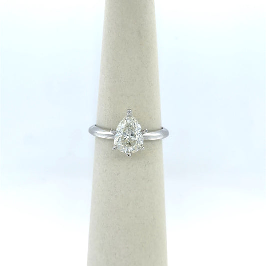 2.04 CT Pear-Shaped Diamond Solitaire Engagement Ring in 14K White Gold