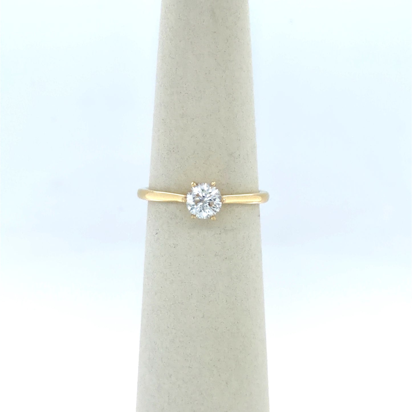 0.57 CT Round Diamond Solitaire Engagement Ring in 14K Yellow Gold