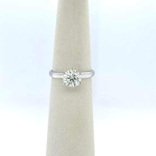 1.52 CT Round Diamond Solitaire Engagement Ring in 14K White Gold