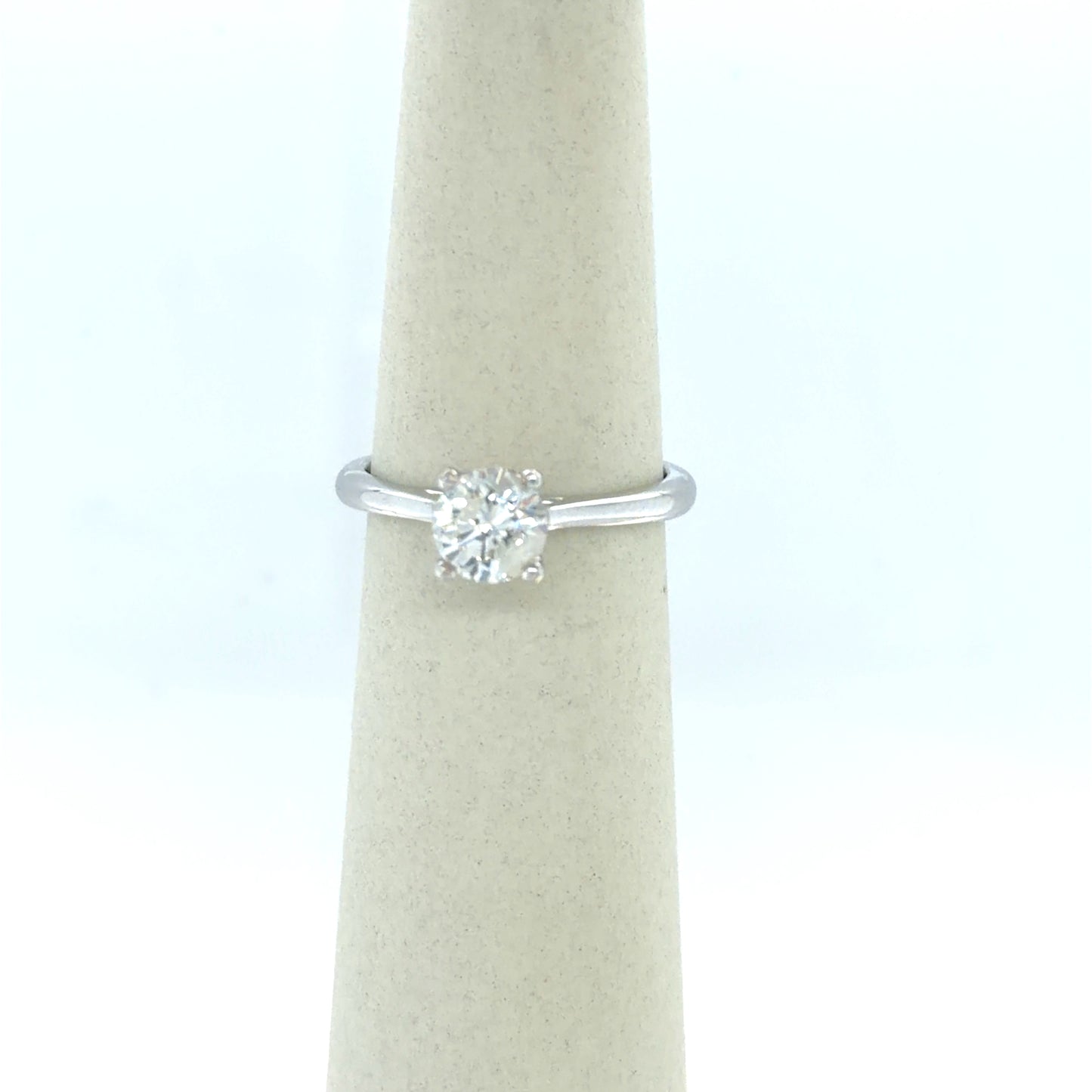 1.01 CT Round Diamond Solitaire Engagement Ring in 14K White Gold