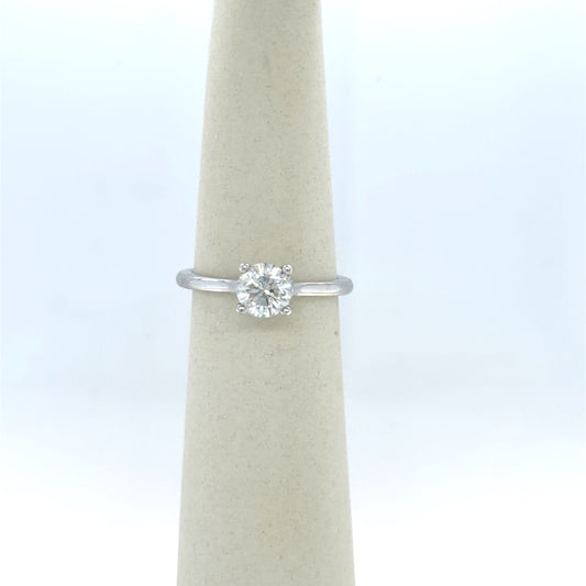 0.98 CT Round Diamond Solitaire Engagement Ring in 14K White Gold
