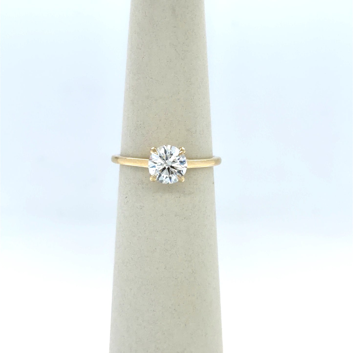 1.08 CT Round Diamond Solitaire Engagement Ring in 14K Yellow Gold
