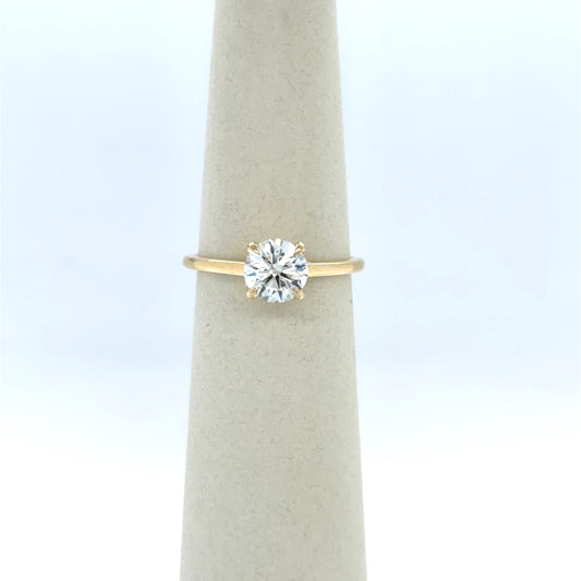 1.08 CT Round Diamond Solitaire Engagement Ring in 14K Yellow Gold