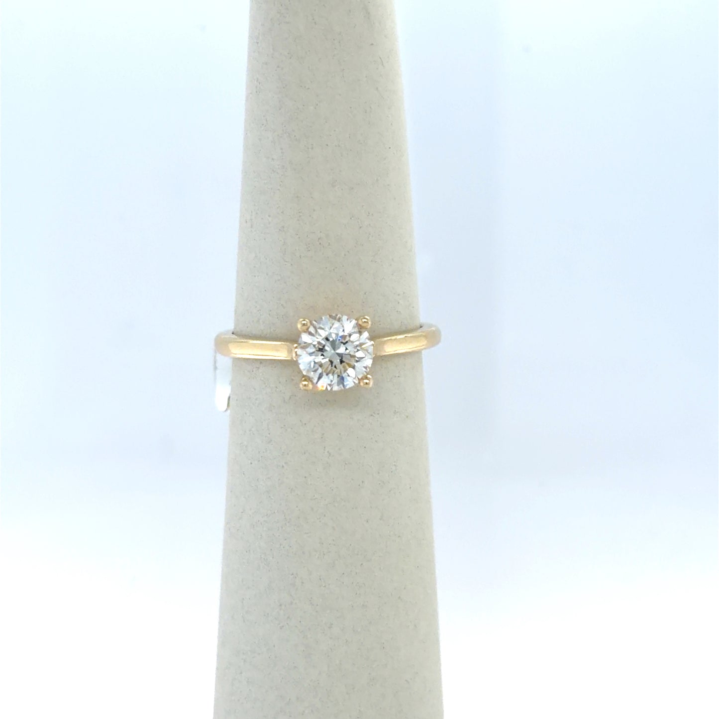 1.11 CT Round Diamond Solitaire Engagement Ring in Yellow Gold