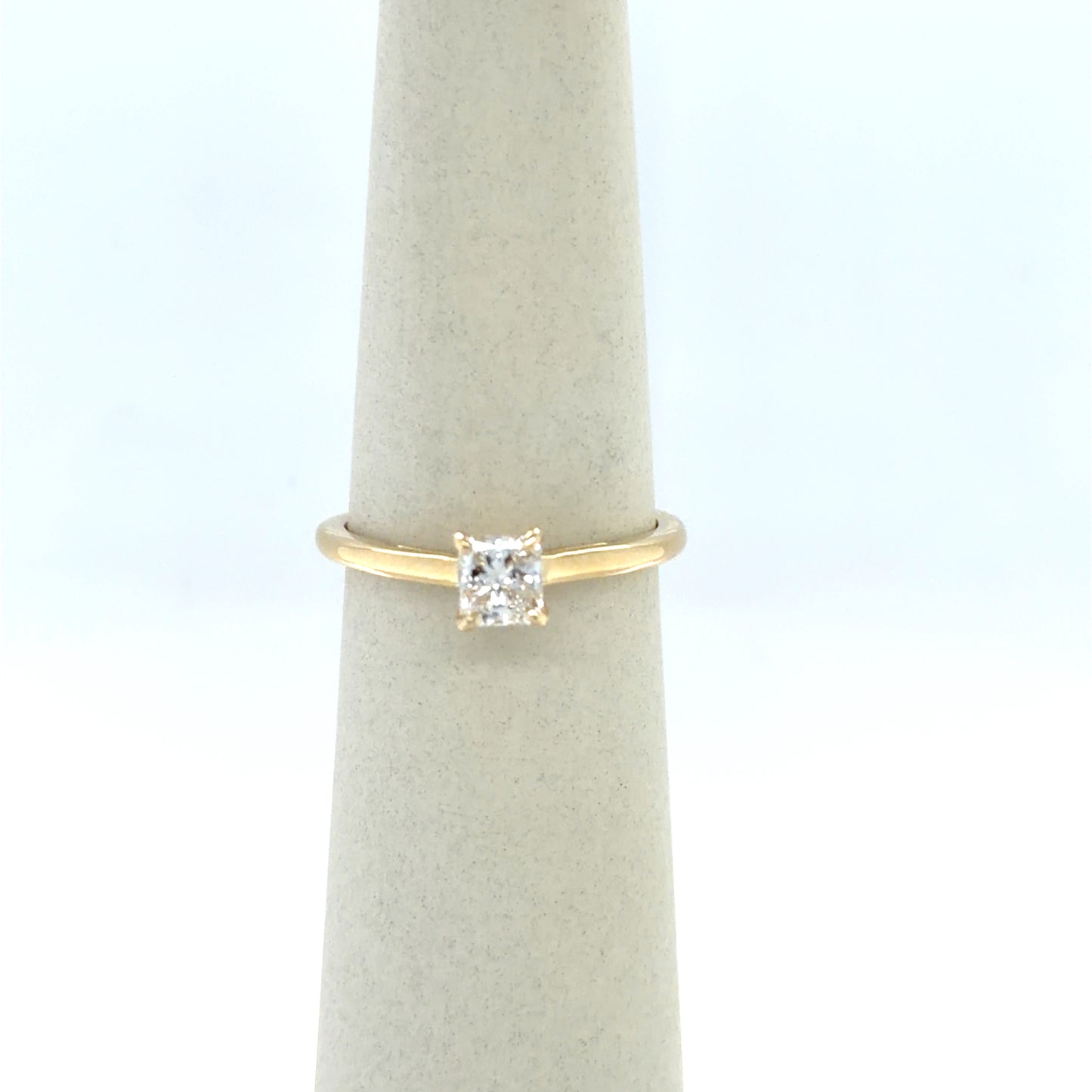 0.5 CT Princess-Cut Diamond Solitaire Engagement Ring in 14K Yellow Gold