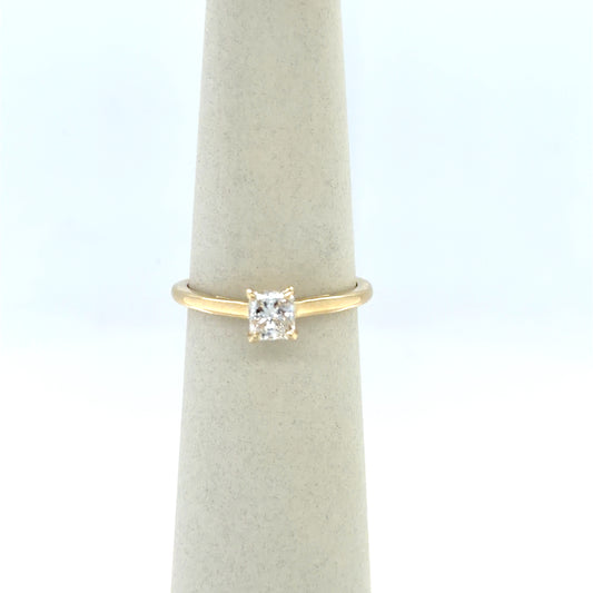 0.5 CT Princess-Cut Diamond Solitaire Engagement Ring in 14K Yellow Gold
