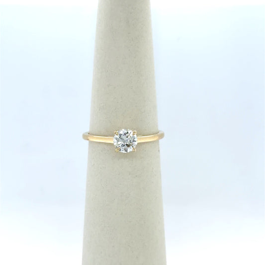 0.57 CT Round Diamond Solitaire Engagement Ring in Yellow Gold