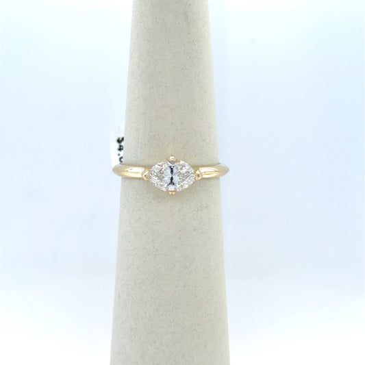 1.01 CT Marquise Diamond Solitaire Engagement Ring in 14K Yellow Gold