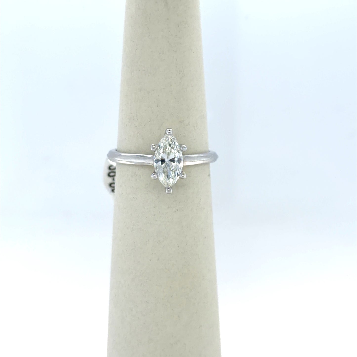 0.99 CT Marquise Diamond Solitaire Engagement Ring in 14K White Gold