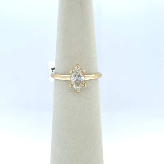 1.05 CT Marquise Diamond Solitaire Engagement Ring in 14K Yellow Gold