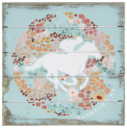 Floral Jockey Horse 6" sign