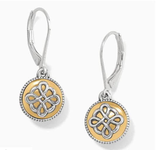 Brighton Interlok Noir Two Tone Leverback Earrings