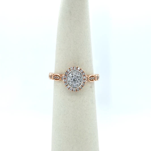 0.5 CTW Scalloped Diamond Cluster Ring in 10K Rose Gold