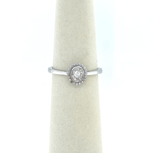 0.16 CTW Illusion-Set Diamond Cluster Ring in 14K White Gold