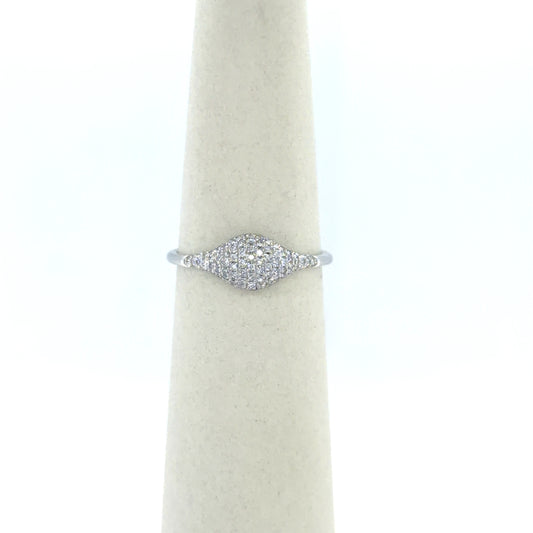 0.2 CTW Floral Diamond Cluster Ring in 14K White Gold