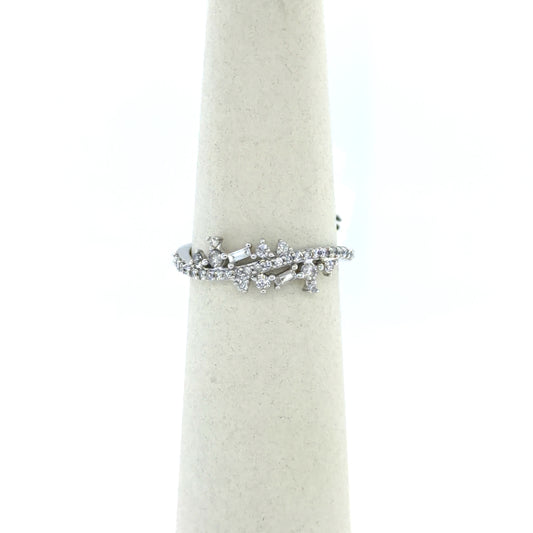 Simply Vera 0.33 CTW Mixed-Shape Diamond Cluster Ring in 14K White Gold
