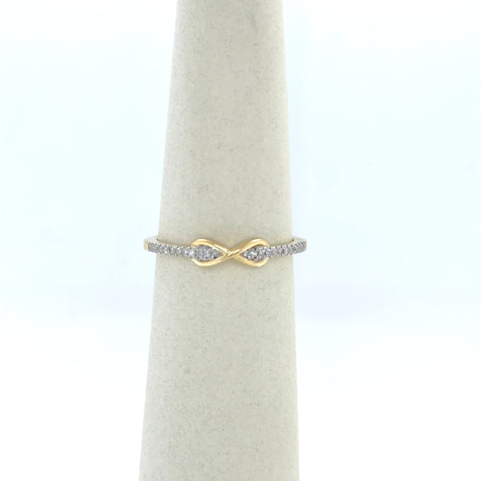 0.08 CTW Diamond Infinity Ring in 14K Yellow Gold
