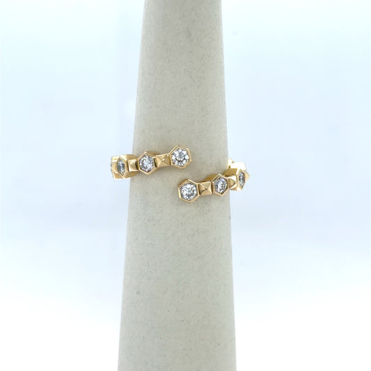 1 CTW Bezel-Set Diamond Cluster Ring in 14K Yellow Gold