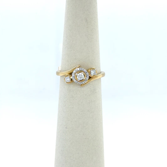 0.2 CTW Three-Diamond Cluster Ring in 10K Yellow Gold