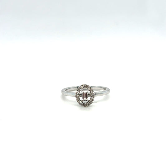 0.25CTW Oval Diamond Ring in 10K White Gold