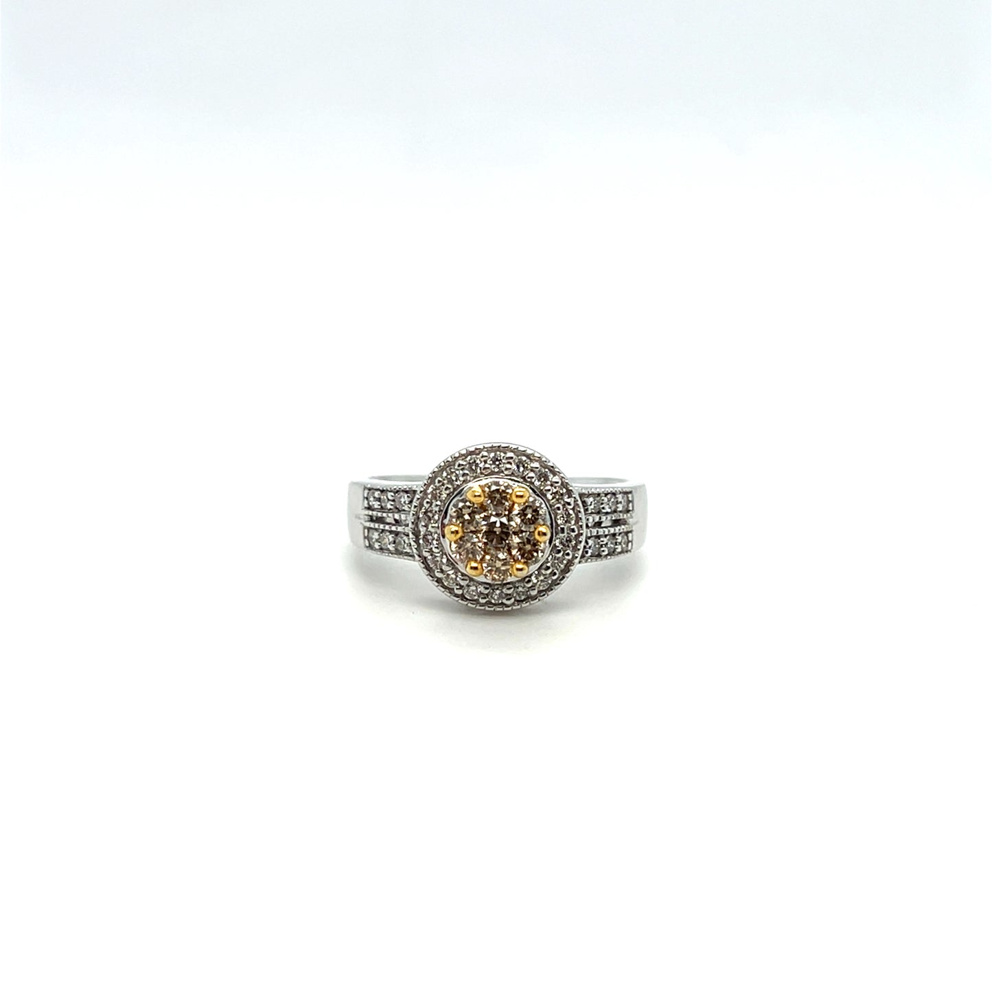 0.63CTW White & Chocolate Diamond Ring in 14K White Gold
