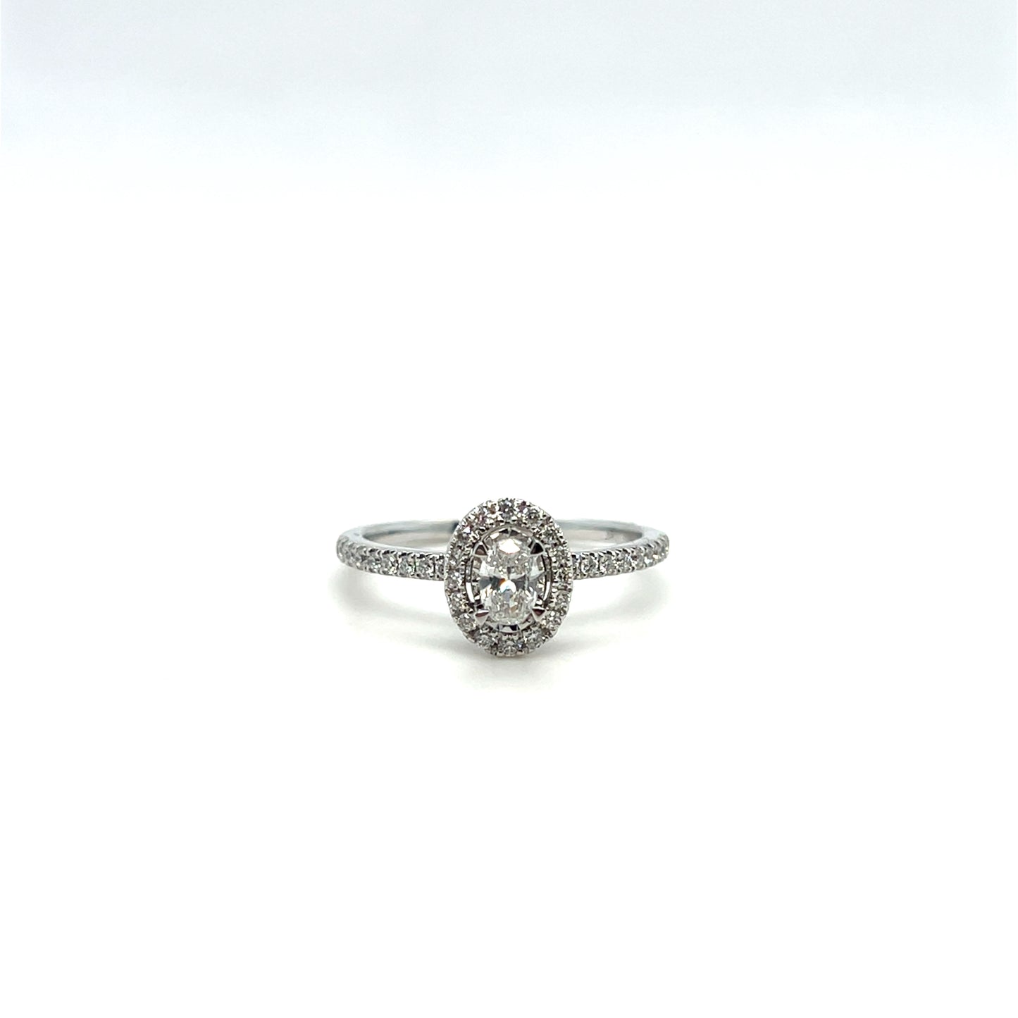 0.50CTW Oval Diamond Ring in 14K White Gold