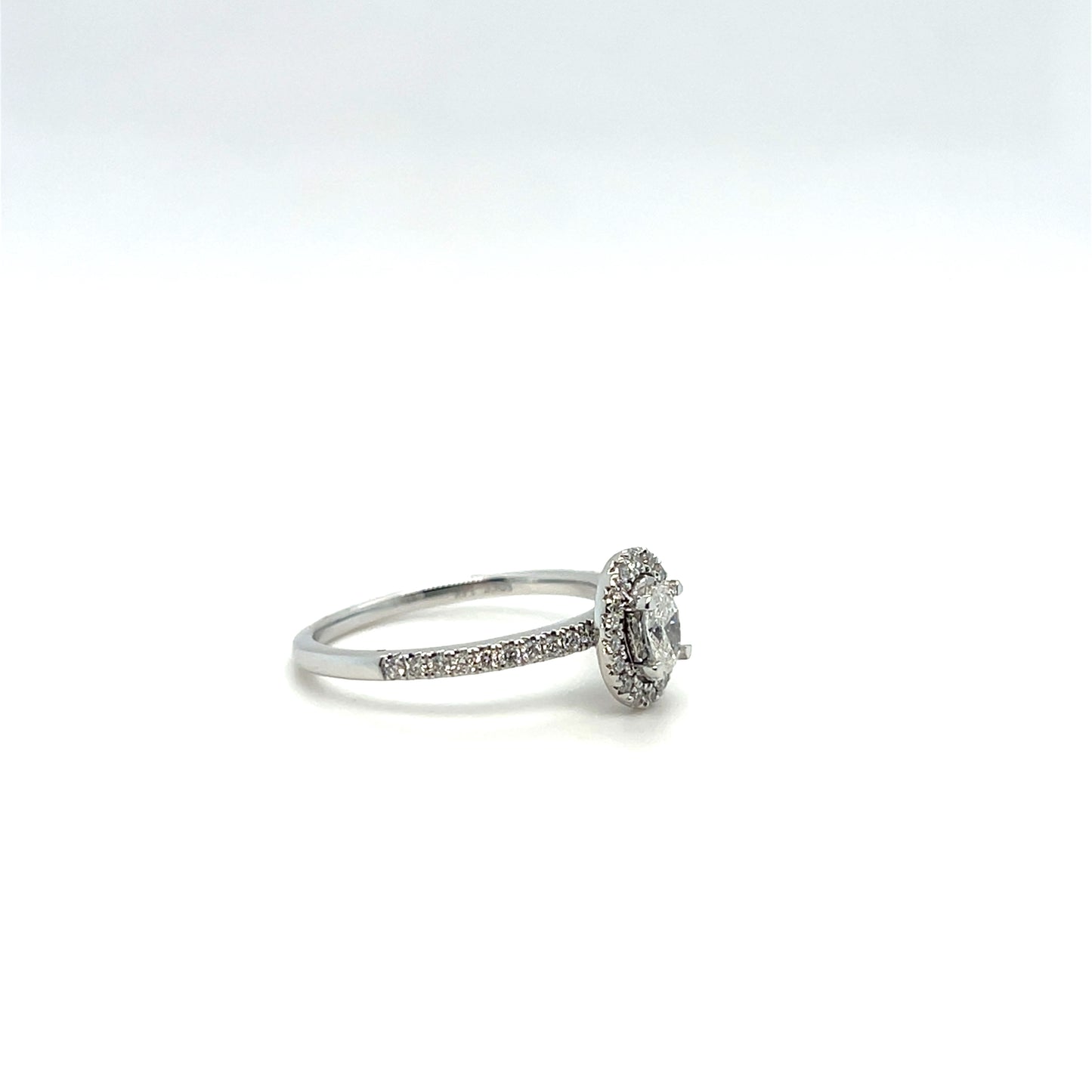 0.50CTW Oval Diamond Ring in 14K White Gold