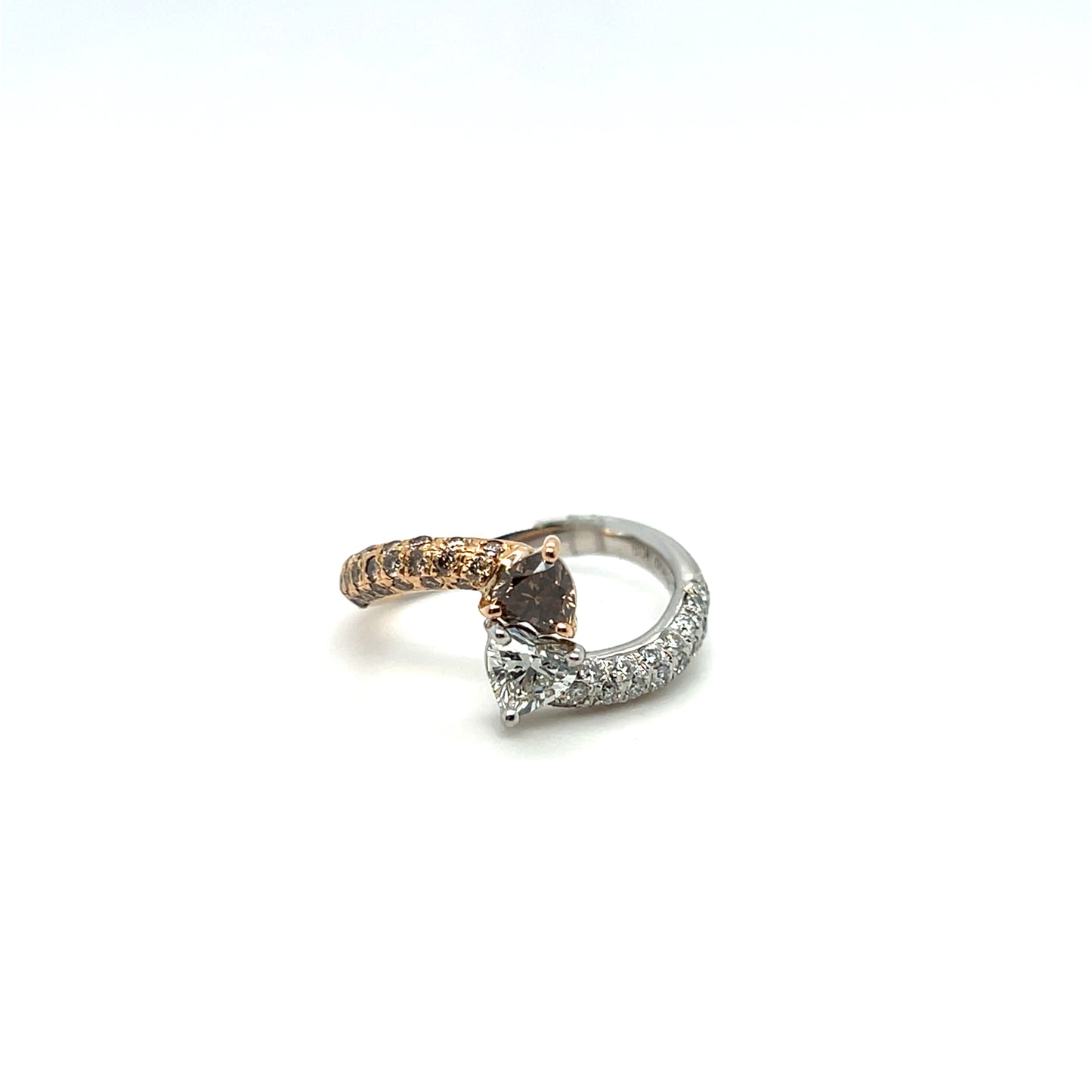 1.29CTW Chocolate Diamond Ring in 18K Gold Mix