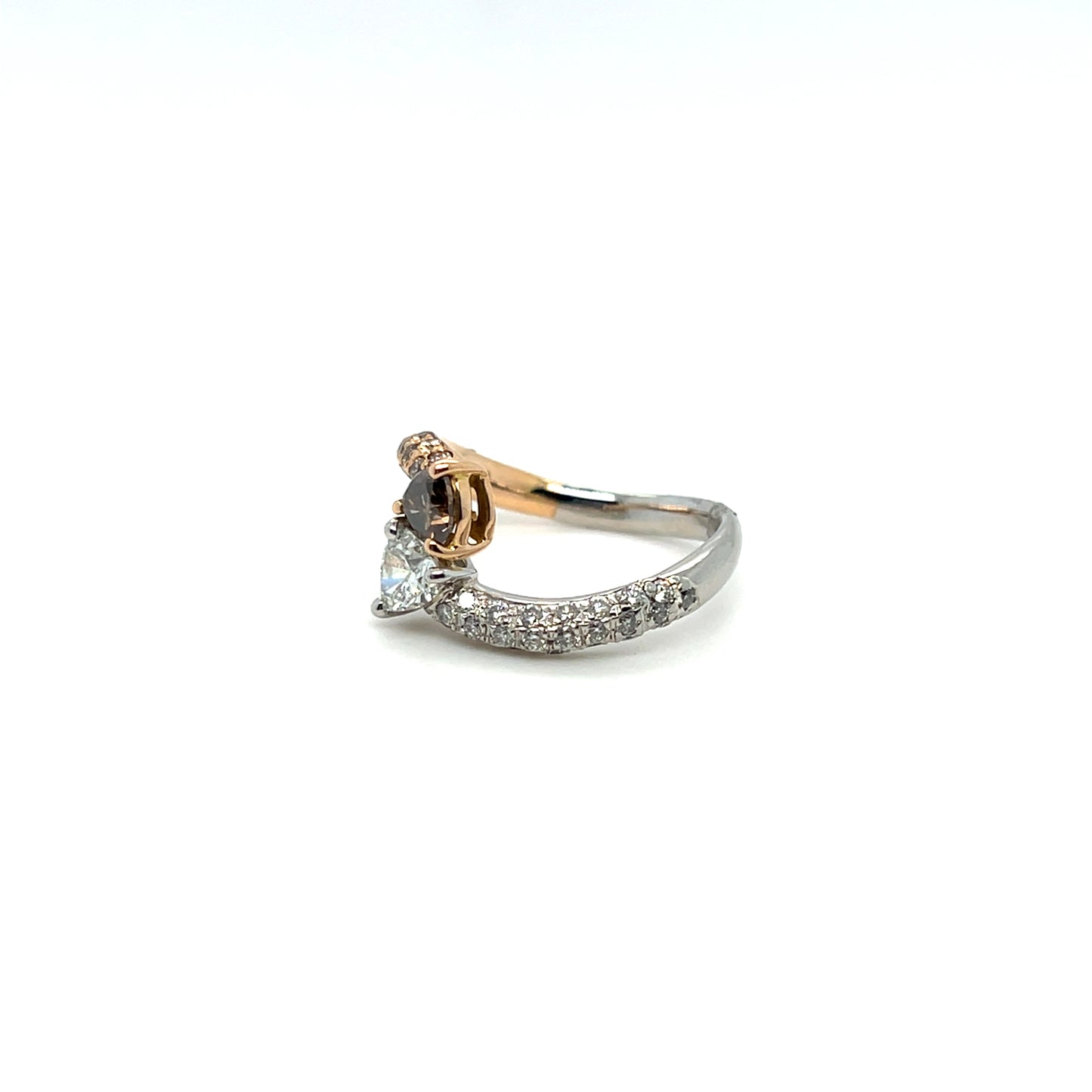 1.29CTW Chocolate Diamond Ring in 18K Gold Mix