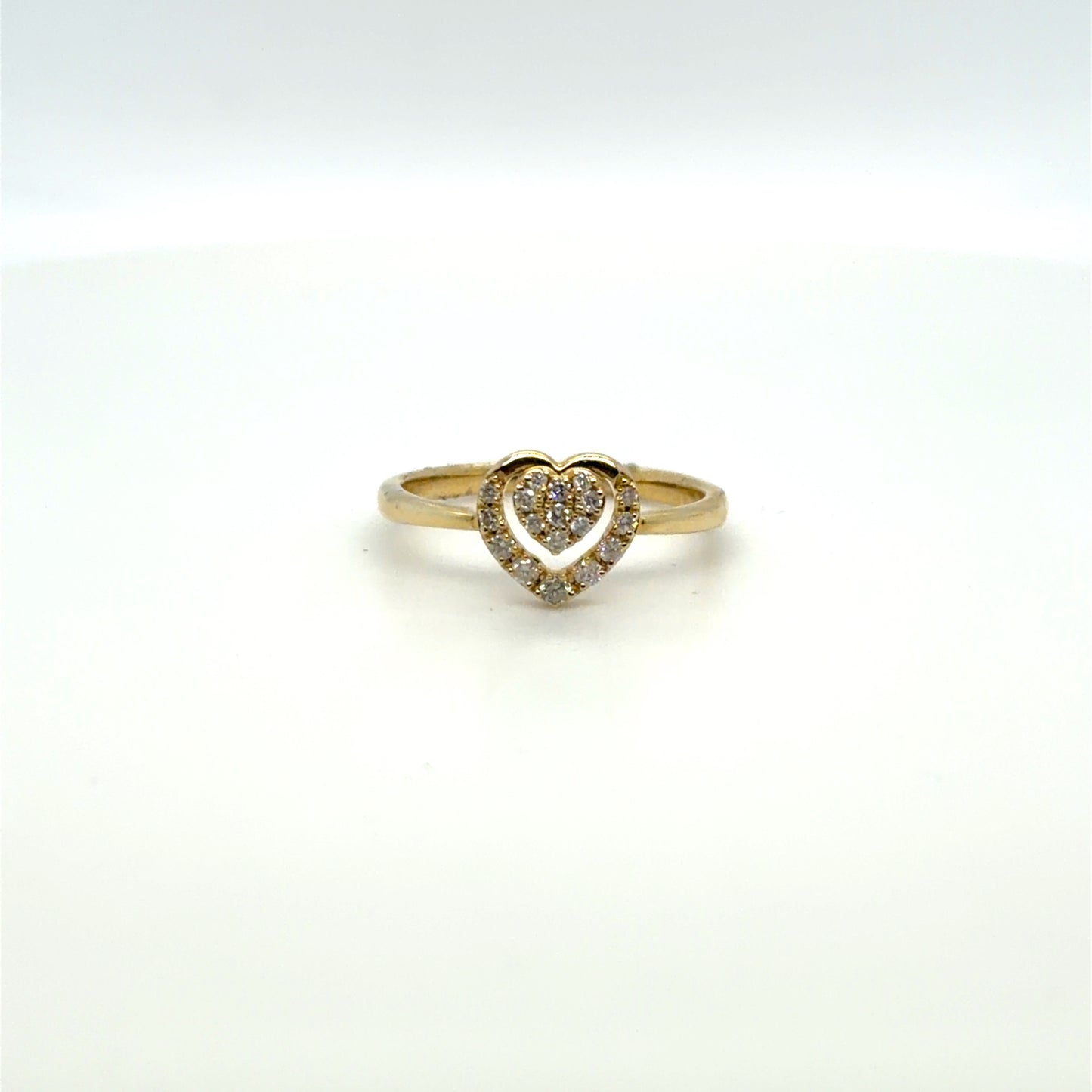 0.15 CTW Natural Diamond Heart Ring in 10K Yellow Gold
