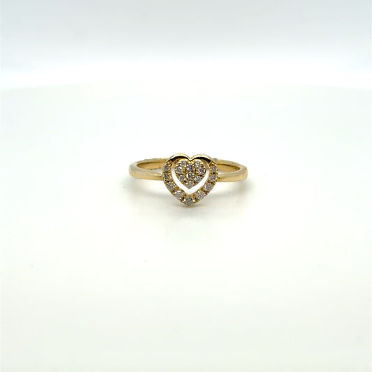 0.15 CTW Natural Diamond Heart Ring in 10K Yellow Gold