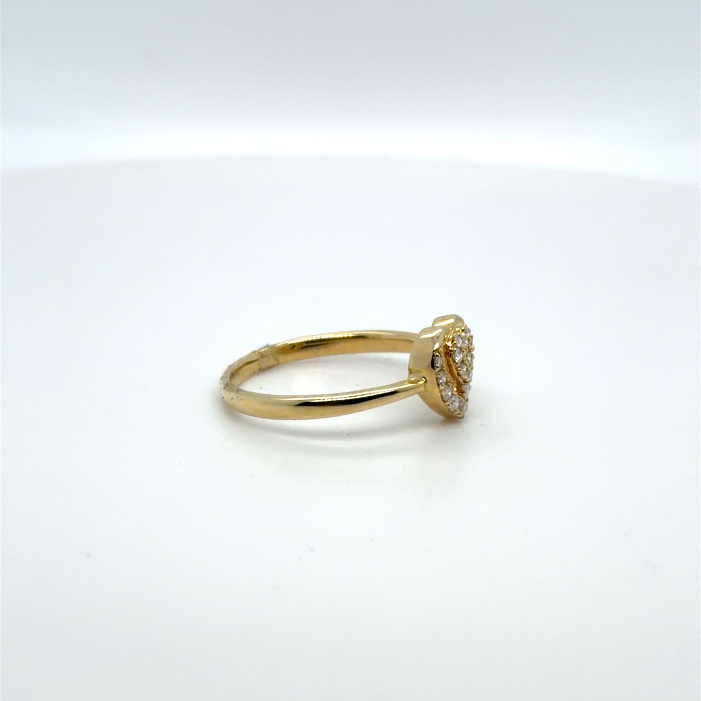 0.15 CTW Natural Diamond Heart Ring in 10K Yellow Gold