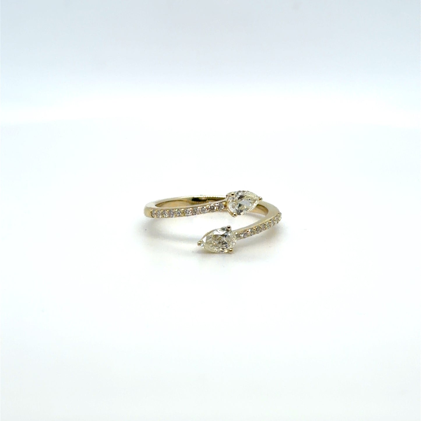 0.67 CTW Natural Diamond Pear Cluster Wrapped Band Ring in 14K Yellow Gold